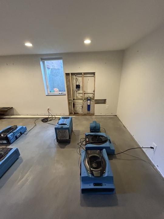 Professional drying equipment in place