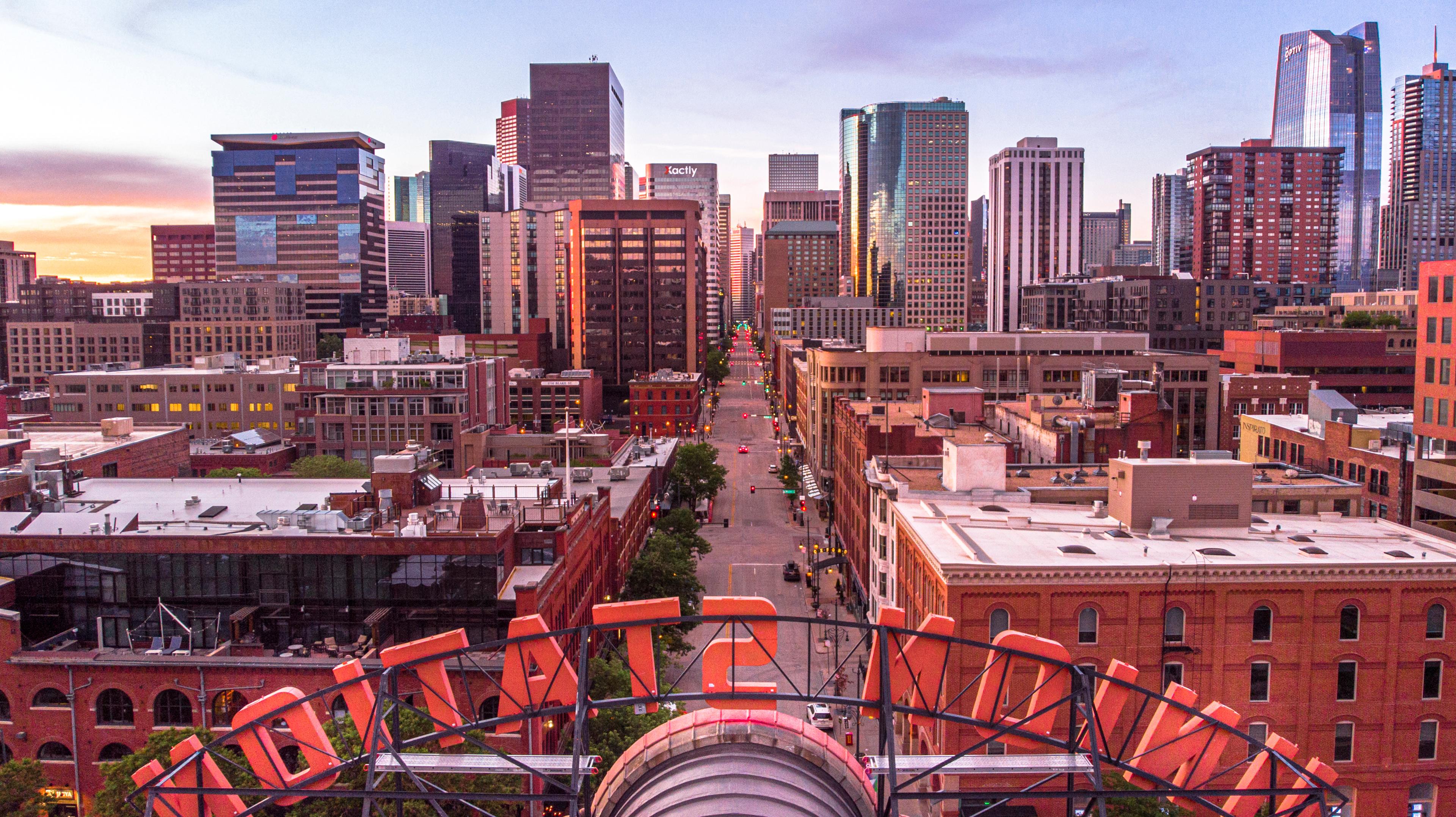 Denver Colorado skyline at sunset - NuBilt Restoration and Construction