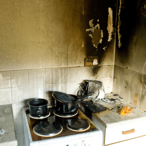 Kitchen fire damage